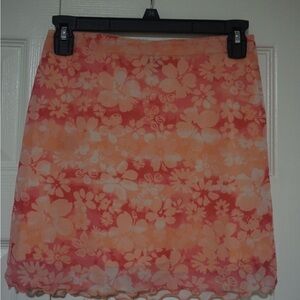 Forever 21 Floral Peach Mini Skirt